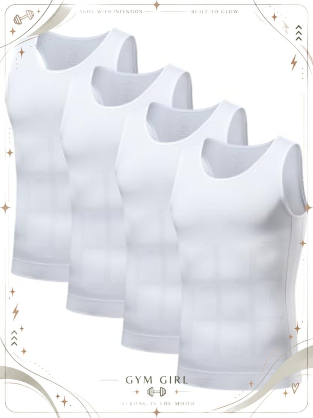 Men's Compression Tank Top Slimming Body Shaper Base Layer 4 Pack
